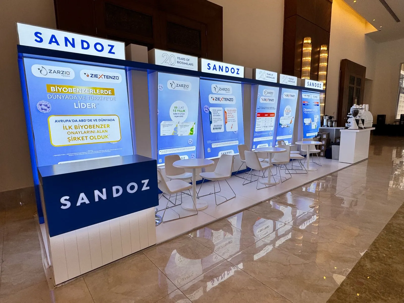 Serozan tarafından üretilen Sandoz ilaç kongresi standı